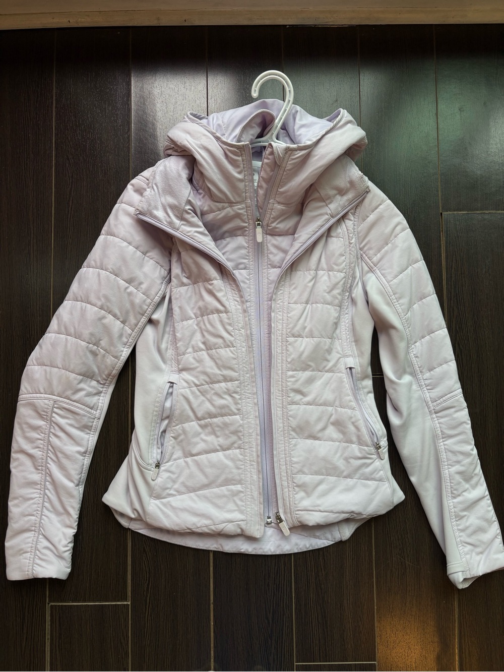 Lululemon Athletica Pale Purple Quilted Hooded Puffer Jacket